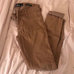 Hollister low rise jean leggings tan